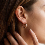 0.02 Ct Round Cut Lab Grown Diamond Dainty Hoop Earrings Rose Gold