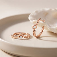 0.02 Ct Round Cut Lab Grown Diamond Dainty Hoop Earrings Rose Gold