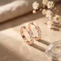 1.60 Ct Marquise Cut Lab Grown Diamond Dual Row Hoop Earrings for Women Rose Gold
