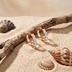1.60 Ct Marquise Cut Lab Grown Diamond Dual Row Hoop Earrings for Women Rose Gold