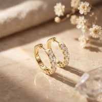 1.60 Ct Marquise Cut Lab Grown Diamond Dual Row Hoop Earrings for Women Gold