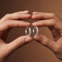 1.60 Ct Marquise Cut Lab Grown Diamond Dual Row Hoop Earrings for Women White