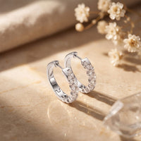 1.60 Ct Marquise Cut Lab Grown Diamond Dual Row Hoop Earrings for Women White