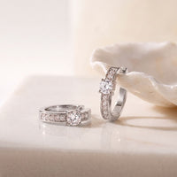 0.80 Ct Round Cut Lab Grown Diamond Dainty Hoop Earrings for Women White