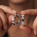 0.35 Ct Round Cut Lab Grown Diamond Heart Shape Hoop Earrings for Women White