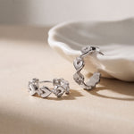0.35 Ct Round Cut Lab Grown Diamond Heart Shape Hoop Earrings for Women White