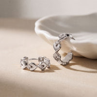 0.35 Ct Round Cut Lab Grown Diamond Heart Shape Hoop Earrings for Women White
