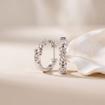 0.65 Ct Baguette Cut Lab Grown Diamond Hoop Earrings for Women White