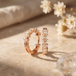 2.50 Ct Heart Cut Lab Grown Diamond Elegant Hoop Earrings Rose Gold