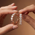 2.50 Ct Heart Cut Lab Grown Diamond Elegant Hoop Earrings Rose Gold