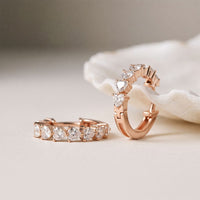 2.50 Ct Heart Cut Lab Grown Diamond Elegant Hoop Earrings Rose Gold