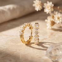 2.50 Ct Heart Cut Lab Grown Diamond Elegant Hoop Earrings Gold