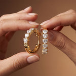 2.50 Ct Heart Cut Lab Grown Diamond Elegant Hoop Earrings Gold