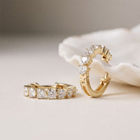 2.50 Ct Heart Cut Lab Grown Diamond Elegant Hoop Earrings Gold