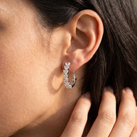 2.50 Ct Heart Cut Lab Grown Diamond Elegant Hoop Earrings White