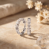 2.50 Ct Heart Cut Lab Grown Diamond Elegant Hoop Earrings White