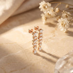 2.90 Ct Multi Stone Lab Grown Diamond Dangle Earrings for Women Rose Gold