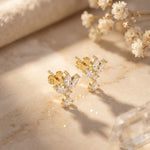 1.35 Ct Marquise Cut Lab Grown Diamond Floral Drop Earrings Gold
