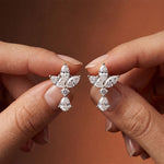 1.35 Ct Marquise Cut Lab Grown Diamond Floral Drop Earrings White
