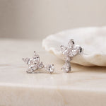 1.35 Ct Marquise Cut Lab Grown Diamond Floral Drop Earrings White