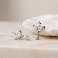 1.35 Ct Marquise Cut Lab Grown Diamond Floral Drop Earrings White