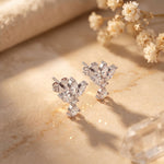1.35 Ct Marquise Cut Lab Grown Diamond Floral Drop Earrings White