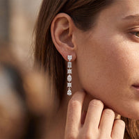 2.75 Ct Multi Stone Lab Grown Diamond Dangle Earrings White