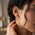 0.40 Ct Round Cut Lab Grown Diamond Half Hoop Earrings for Women Rose Gold