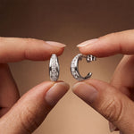 0.40 Ct Round Cut Lab Grown Diamond Half Hoop Earrings for Women White