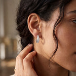 0.40 Ct Round Cut Lab Grown Diamond Half Hoop Earrings for Women White