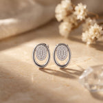 0.25 Ct Round Cut Lab Grown Diamond Oval Frame Stud Earrings for Women White