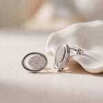 0.25 Ct Round Cut Lab Grown Diamond Oval Frame Stud Earrings for Women White