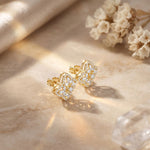 1.05 Ct Marquise Cut Lab Grown Diamond Geometric Floral Stud Earrings for Women Gold