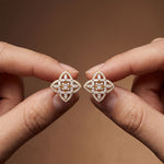 1.05 Ct Marquise Cut Lab Grown Diamond Geometric Floral Stud Earrings for Women Gold