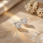1.05 Ct Marquise Cut Lab Grown Diamond Geometric Floral Stud Earrings for Women White