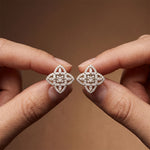 1.05 Ct Marquise Cut Lab Grown Diamond Geometric Floral Stud Earrings for Women White