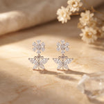 2.00 Ct Marquise Cut Lab Grown Diamond Floral Butterfly Drop Earrings White