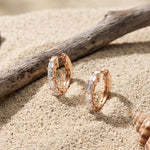 0.35 Ct Baguette Cut Lab Grown Diamond Geometric Huggie Hoop Earrings Rose Gold