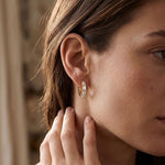 0.35 Ct Baguette Cut Lab Grown Diamond Geometric Huggie Hoop Earrings Gold