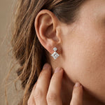 1.80 Ct Princess Cut Lab Grown Diamond Structured Stud Earrings White