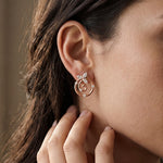 0.40 Ct Marquise Cut Lab Grown Diamond Vine Spiral Stud Earrings for Women Rose Gold