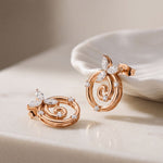 0.40 Ct Marquise Cut Lab Grown Diamond Vine Spiral Stud Earrings for Women Rose Gold
