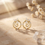 0.40 Ct Marquise Cut Lab Grown Diamond Vine Spiral Stud Earrings for Women Gold