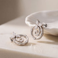 0.40 Ct Marquise Cut Lab Grown Diamond Vine Spiral Stud Earrings for Women White 