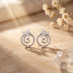 0.40 Ct Marquise Cut Lab Grown Diamond Vine Spiral Stud Earrings for Women White 