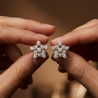 0.40 Ct Round Cut Lab Grown Diamond Intricate Floral Cluster Stud Earrings for Women White