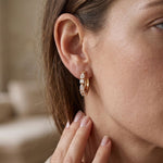 0.70 Ct Princess & Pear Cut Lab Grown Diamond Hoop Earrings for Women Rose Gold