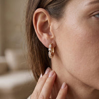 0.70 Ct Princess & Pear Cut Lab Grown Diamond Hoop Earrings for Women Rose Gold