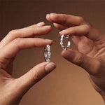 0.70 Ct Princess & Pear Cut Lab Grown Diamond Hoop Earrings for Women White