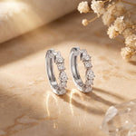 0.70 Ct Princess & Pear Cut Lab Grown Diamond Hoop Earrings for Women White